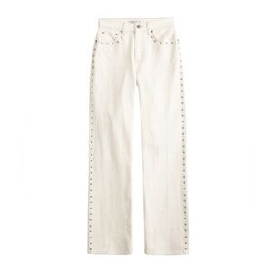NWT Abercrombie & Fitch The 90’s Relaxed Jean Sz 14 Ecru Stud